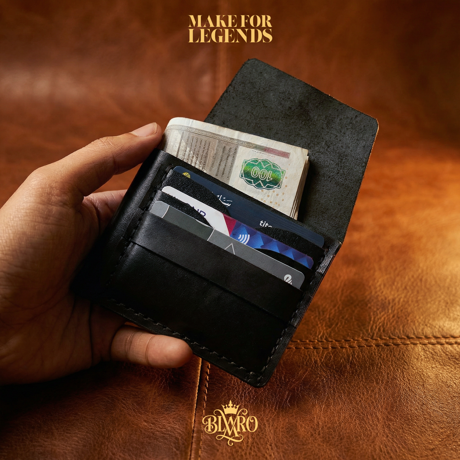 Genuine Leather Bifold Wallet & Card Holder