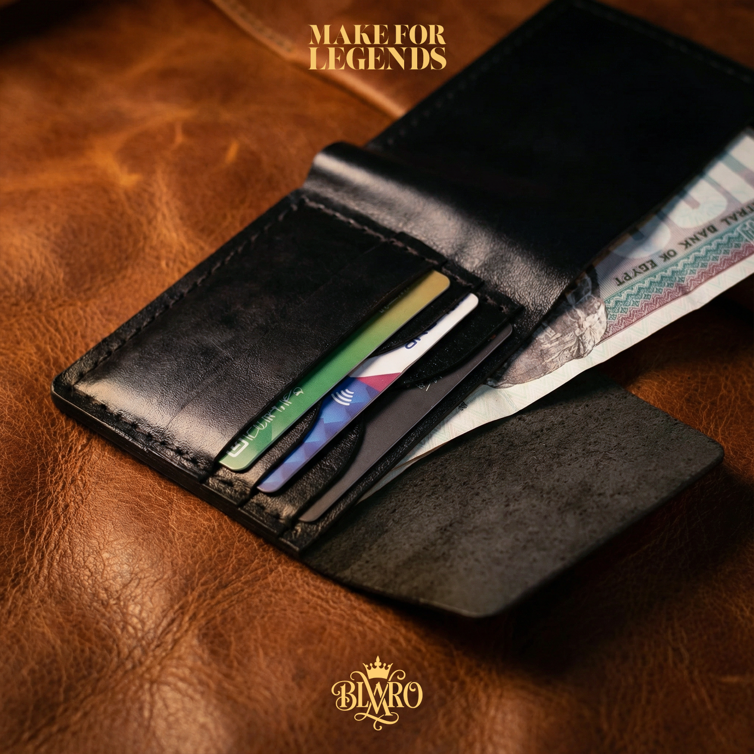 Genuine Leather Bifold Wallet & Card Holder